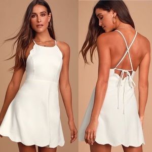 Lulu’s Play On Curves Ivory Backless Dress